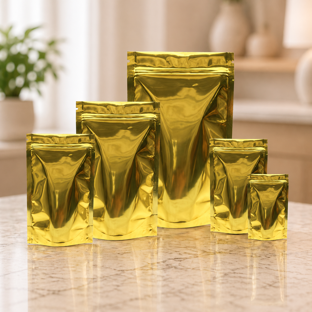 Gold Standee Pouches