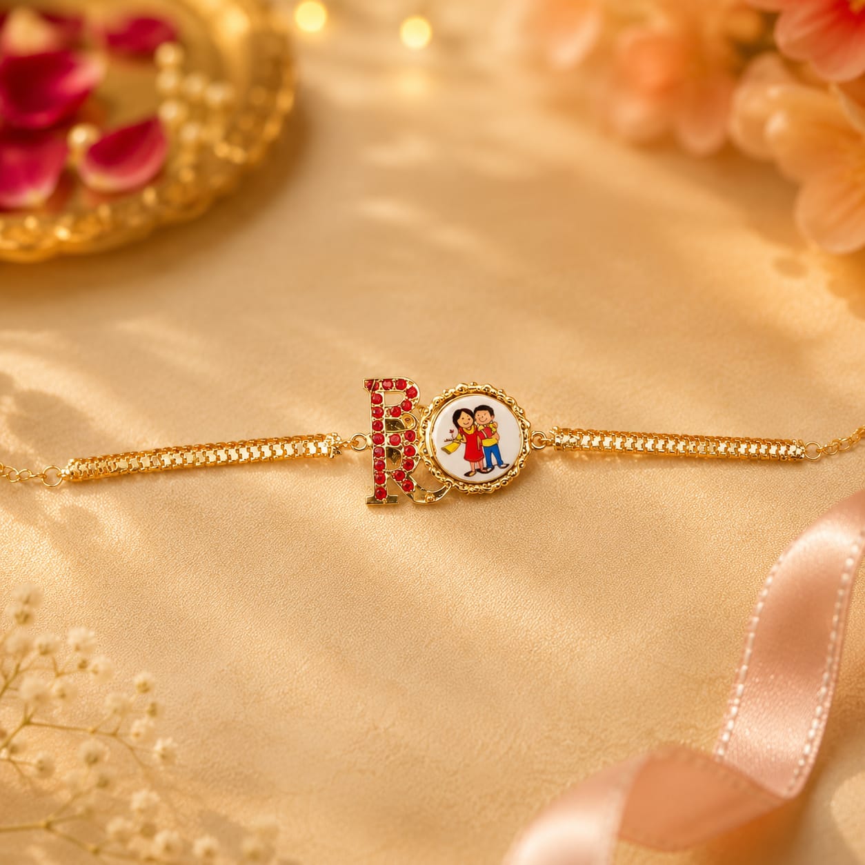 Golden Bracelet Rakhi 5