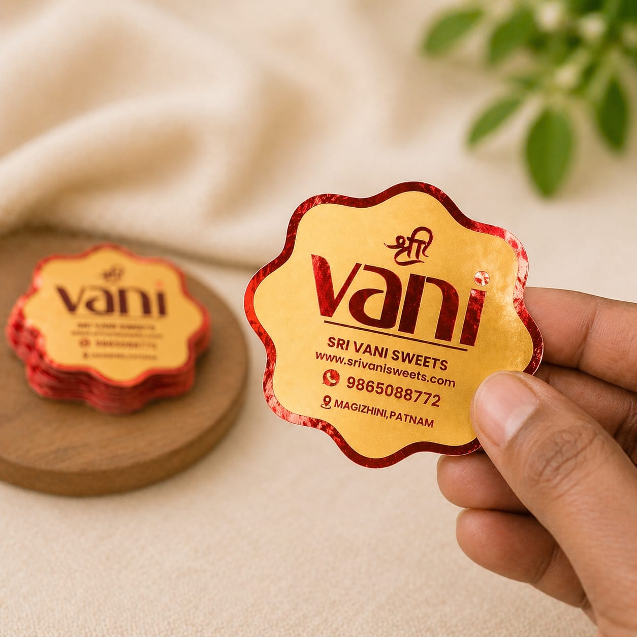 Red Foil Print Diecut Stickers